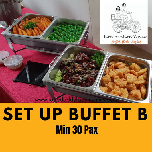 Set up buffet catering for 30 pax minimum with warmers and tables, 7th month Singapore - FattyDaddyFattyMummy