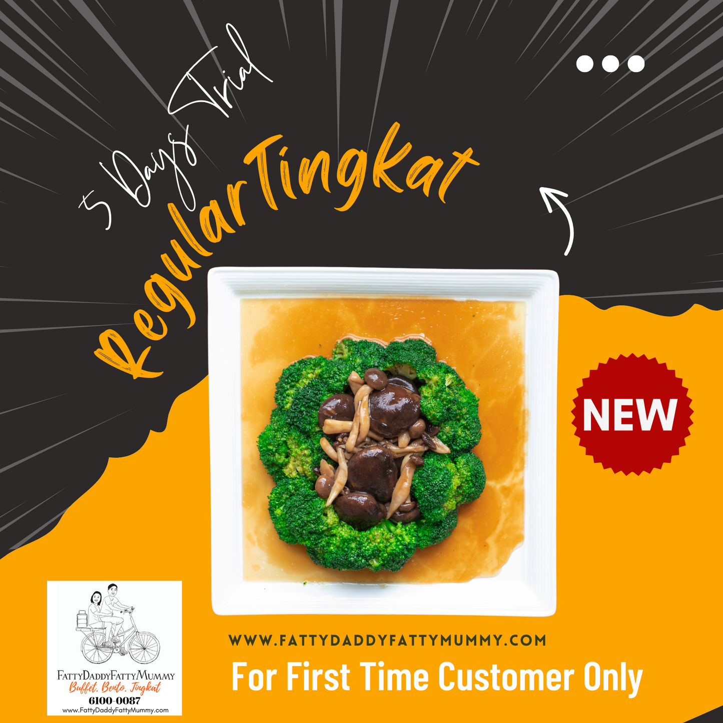 Fresh tingkat delivery Singapore - Regular 5 days with authentic home-cooked meals