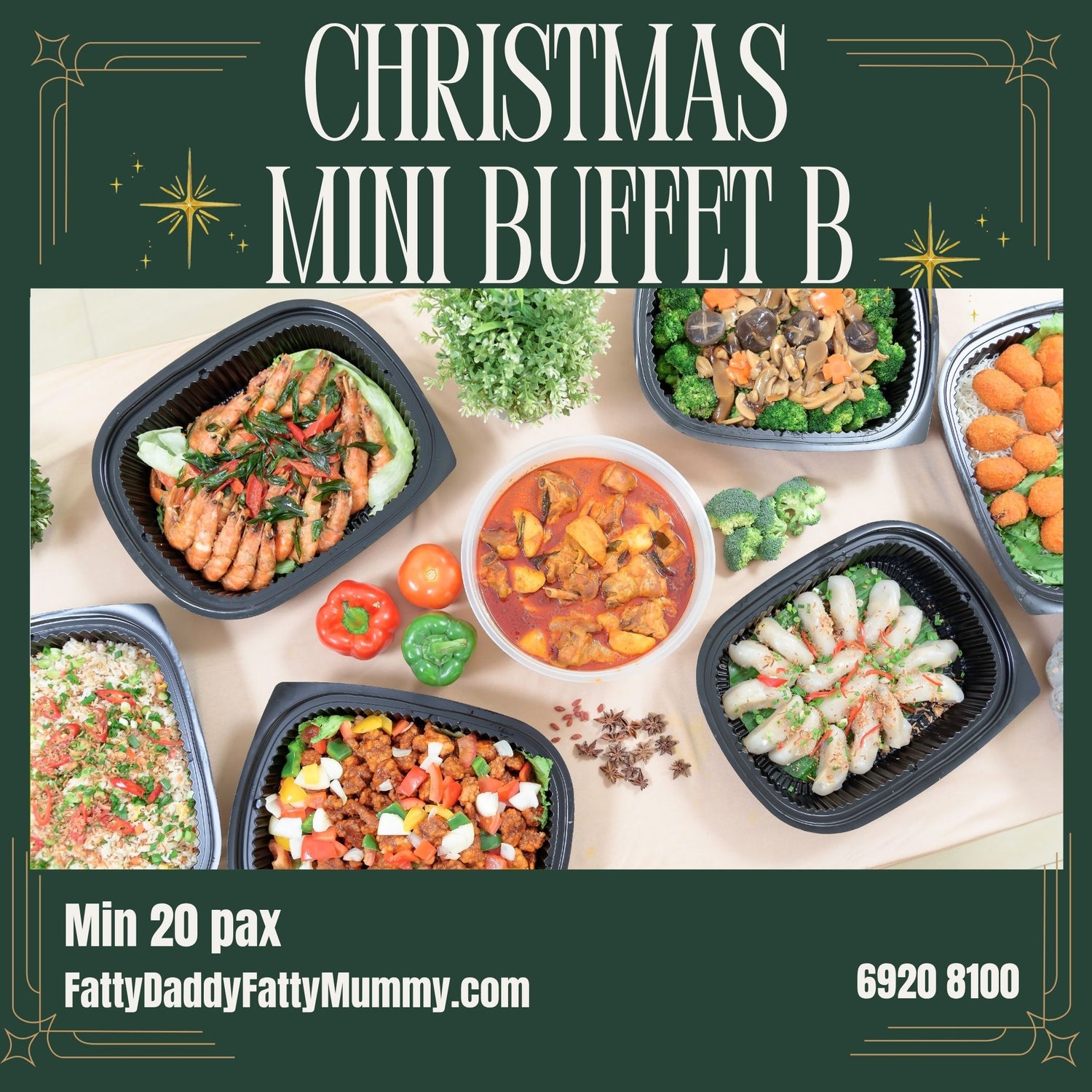 Mini Christmas Mini Buffet Buffet A (20 pax) – FattyDaddyFattyMummy